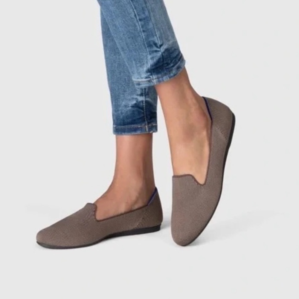 Rothy’s | Taupe The Loafer Knit Flat Mocha Slip On Greige Round Toe Smoking
